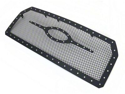 Stainless Steel Rivet Upper Replacement Grille; Black (15-17 F-150, Excluding Raptor)