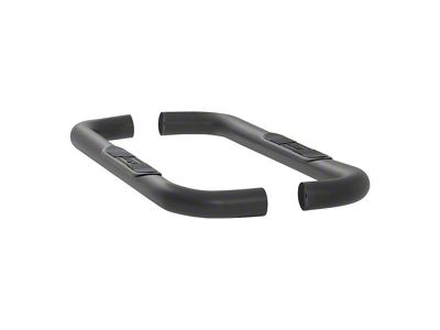 3-Inch Round Nerf Side Step Bars; Textured Black (04-14 F-150 Regular Cab)