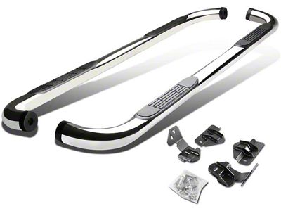 Step Nerf Bar; 3-Inch Round; 90-Degree; Silver (09-14 F-150 SuperCab)