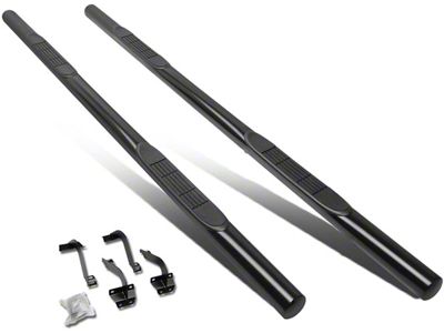 Step Nerf Bar; 3-Inch Round; Straight; Black (15-18 F-150)