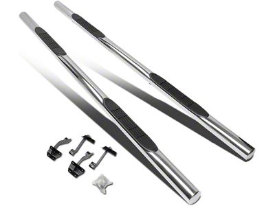 Step Nerf Bar; 3-Inch Round; Straight; Silver (15-18 F-150)