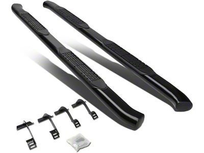 4-Inch Oval Side Step Bars; Black (15-20 F-150 SuperCab)
