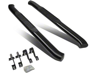4-Inch Oval Side Step Bars; Black (04-14 F-150 Regular Cab)