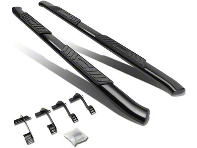 5-Inch Oval Side Step Bars; Black (15-20 F-150 SuperCab)