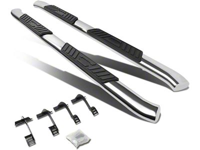 5-Inch Oval Side Step Bars; Stainless Steel (15-20 F-150 SuperCab)