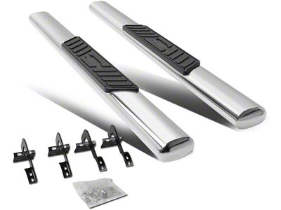 5-Inch Oval Side Step Bars; Stainless Steel (15-20 F-150 Regular Cab)