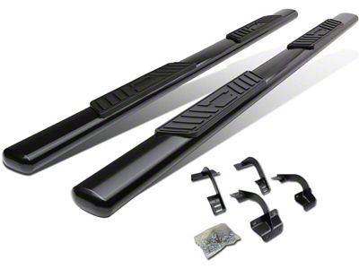 Step Nerf Bar; 5-Inch Oval; Straight; Black (15-18 F-150 SuperCab)