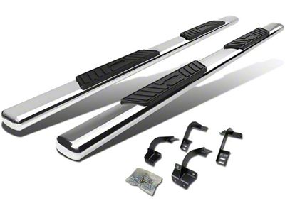 5-Inch Oval Side Step Bars; Stainless Steel (15-20 F-150 SuperCab)