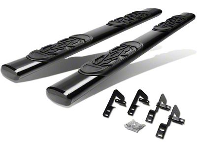 Step Nerf Bar; 6-Inch Oval; Straight; Black (01-03 F-150 SuperCrew)