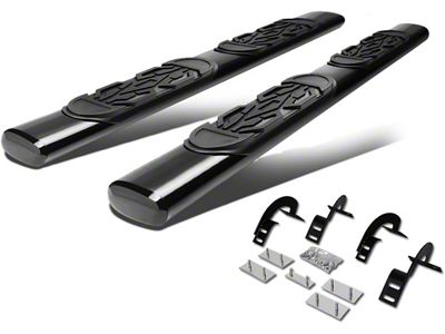 6-Inch Oval Side Step Bars; Black (97-03 F-150 SuperCab)