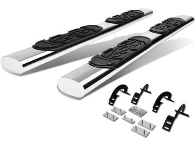 6-Inch Oval Side Step Bars; Stainless Steel (97-03 F-150 SuperCab)