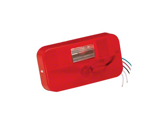 Surface Mount Trailer Tail Light 92; Red with Backup with White Base