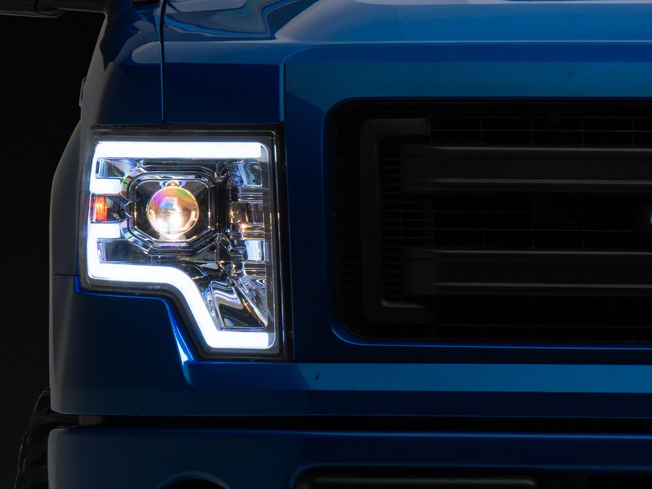 Switchback Sequential LED Turn Signal Projector Headlights; Chrome Housing; Clear Lens (09-14 F-150 w/ Factory Halogen Headlights)