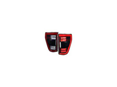 Switchback Sequential LED Turn Signal Tail Lights; Black Housing; Clear Lens (21-23 F-150)