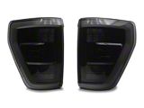 Switchback Sequential LED Turn Signal Tail Lights; Glossy Black Housing; Smoked Lens (21-23 F-150 w/ Factory Halogen Non-BLIS Tail Lights)