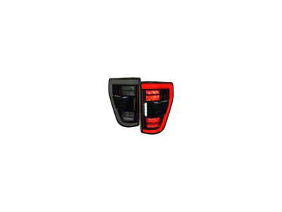 Switchback Sequential LED Turn Signal Tail Lights; Glossy Black Housing; Smoked Lens (21-23 F-150)