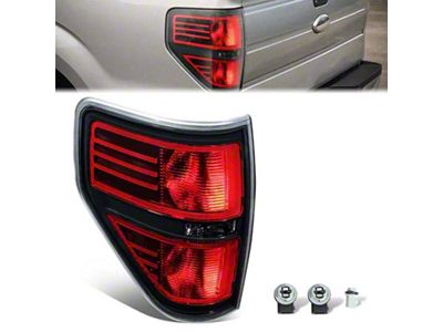 Tail Light; Black Housing; Red Lens; Driver Side (09-14 F-150 Styleside)