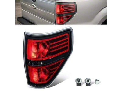 Tail Light; Black Housing; Red Lens; Passenger Side (09-14 F-150 Styleside)