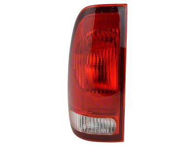 Tail Light; Chrome Housing; Red Clear Lens; Driver Side (97-03 F-150)