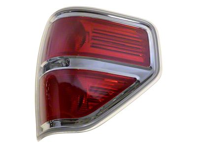 Tail Light; Chrome Housing; Red Clear Lens; Passenger Side (09-14 F-150)