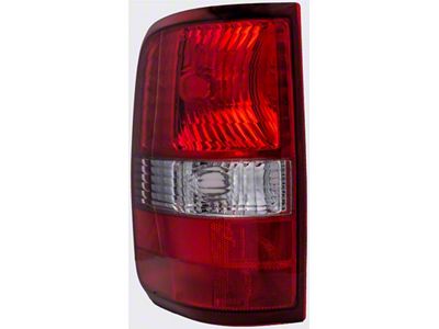 Tail Light; Chrome Housing; Red Lens; Driver Side (04-08 F-150 Styleside)