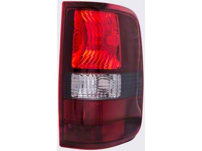 Tail Light; Chrome Housing; Red Lens; Passenger Side (04-08 F-150 Styleside)