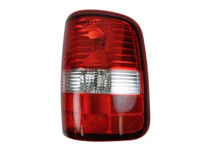 Tail Light; Chrome Housing; Red Lens; Passenger Side (04-08 F-150 Styleside)