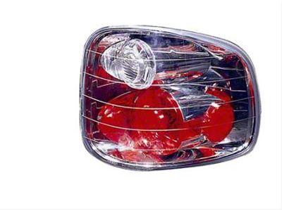 Replacement Tail Light; Chrome Housing; Red/Clear Lens; Driver Side (01-03 F-150 Flareside; 01-03 F-150 SuperCrew)