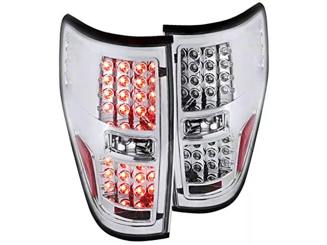 LED Tail Lights; Chrome Housing; Clear Lens (09-14 F-150 Styleside)