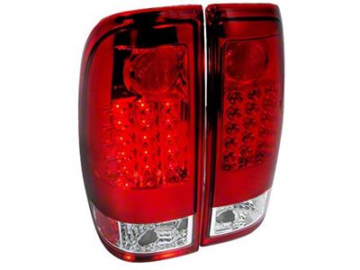 LED Tail Lights; Chrome Housing; Red/Clear Lens (97-03 F-150 Styleside Regular Cab, SuperCab)