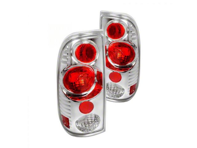 Tail Light; Euro; Chrome Housing; Red/Clear Lens (97-03 F-150)