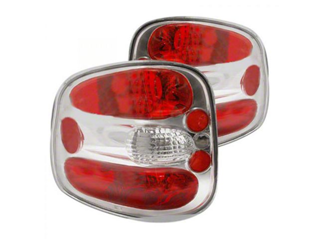 Tail Light; Euro; Chrome Housing; Red/Clear Lens (97-00 F-150)