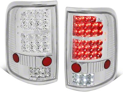 Lobo LED Tail Lights; Chrome Housing; Clear Lens (04-08 F-150 Styleside)