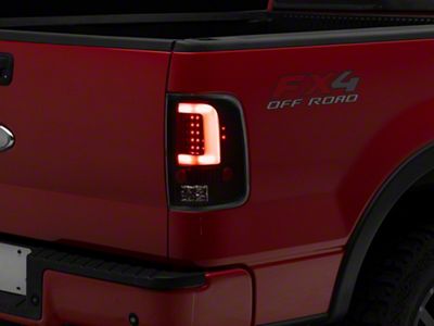 Lobo C-Bar LED Tail Lights; Black Housing; Clear Lens (04-08 F-150 Styleside)