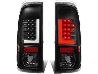 L-Bar LED Tail Lights; Black Housing; Clear Lens (97-03 F-150 Styleside Regular Cab, SuperCab)