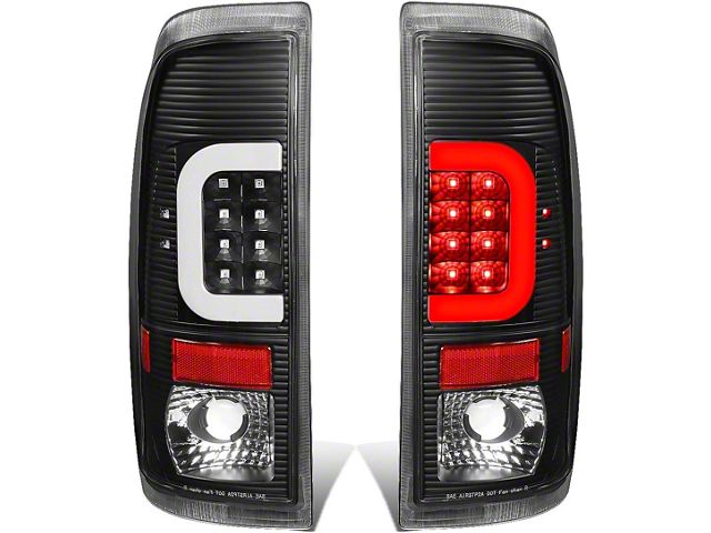 C-Bar LED Tail Lights; Black Housing; Clear Lens (97-03 F-150 Styleside Regular Cab, SuperCab)