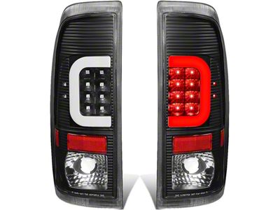 C-Bar LED Tail Lights; Black Housing; Clear Lens (97-03 F-150 Styleside Regular Cab, SuperCab)