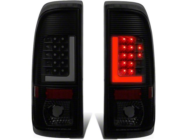 L-Bar LED Tail Lights; Black Housing; Smoked Lens (97-03 F-150 Styleside Regular Cab, SuperCab)