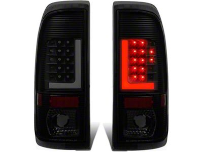 L-Bar LED Tail Lights; Black Housing; Smoked Lens (97-03 F-150 Styleside Regular Cab, SuperCab)