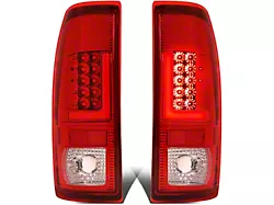 L-Bar LED Tail Lights; Chrome Housing; Red Lens (97-03 F-150 Styleside Regular Cab, SuperCab)