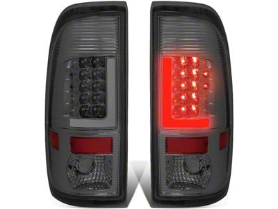 L-Bar LED Tail Lights; Chrome Housing; Smoked Lens (97-03 F-150 Styleside Regular Cab, SuperCab)