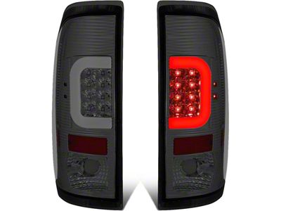 C-Bar LED Tail Lights; Chrome Housing; Smoked Lens (97-03 F-150 Styleside Regular Cab, SuperCab)