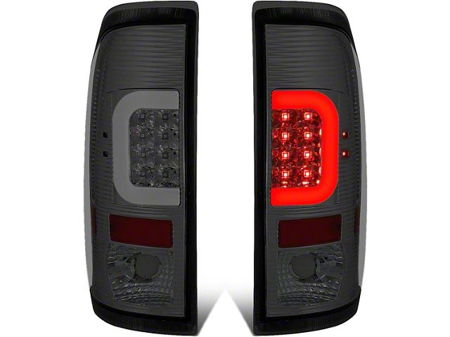 C-Bar LED Tail Lights; Chrome Housing; Smoked Lens (97-03 F-150 Styleside Regular Cab, SuperCab)
