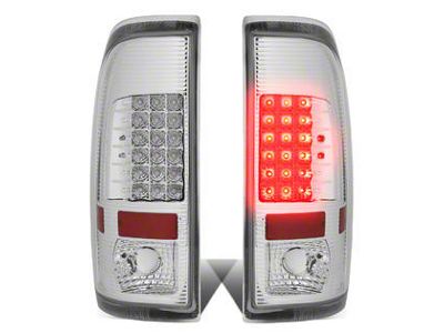 LED Tail Lights; Chrome Housing; Clear Lens (97-03 F-150 Styleside Regular Cab, SuperCab)