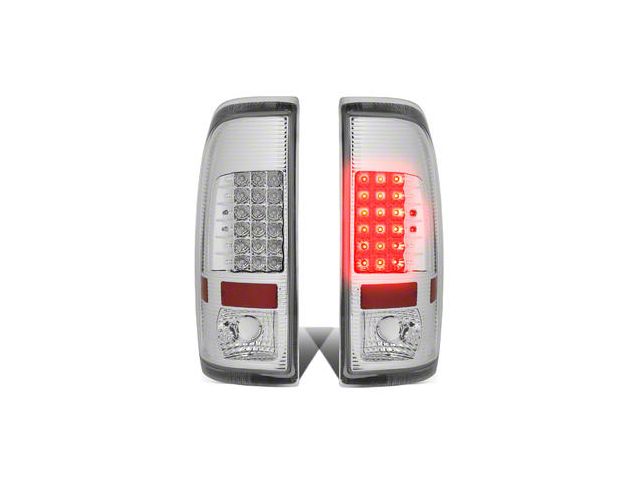 LED Tail Lights; Chrome Housing; Clear Lens (97-03 F-150 Styleside Regular Cab, SuperCab)