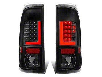 Red L-Bar Tail Lights; Black Housing; Clear Lens (97-03 F-150 Styleside Regular Cab, SuperCab)