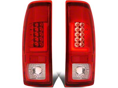 Red L-Bar Tail Lights; Chrome Housing; Red Lens (97-03 F-150 Styleside Regular Cab, SuperCab)