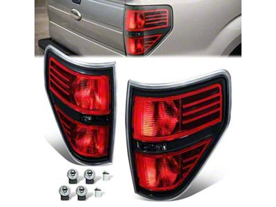 Tail Lights; Black Housing; Red Lens (09-14 F-150 Styleside)