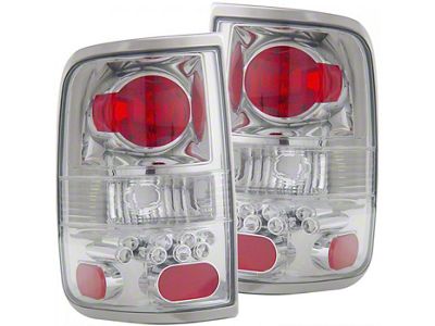 Tail Lights; Chrome Housing; Clear Lens (04-08 F-150 Styleside)