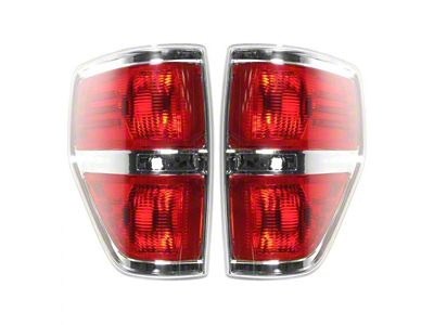 Tail Lights; Chrome Housing; Clear Lens (09-14 F-150 Styleside)